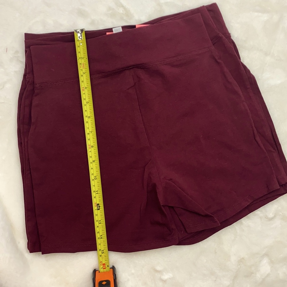 PREMIUM COTTON SHORTS Size Medium  W. WIDE WAIST BAND BURGUNDY - Picture 3 of 10